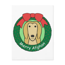 Afghan Hound Christmas Postcard