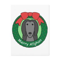 Afghan Hound Christmas Post Card