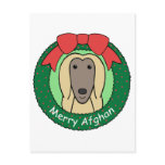 Afghan Hound Christmas Post Card