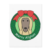 Afghan Hound Christmas Post Card