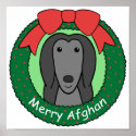 Afghan Hound Christmas posters