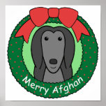 Afghan Hound Christmas posters