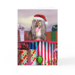 Afghan Hound Christmas Surprise Greeting Card