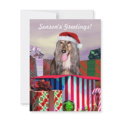 Afghan Hound Christmas Surprise Personalized Invitation by DanesRUs