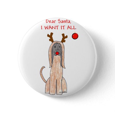 Afghan Hound Dear Santa Pin by giftsjustforuholiday