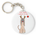 Afghan Hound Dear Santa Keychain