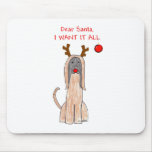 Afghan Hound Dear Santa Mouse Pad