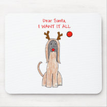 Afghan Hound Dear Santa Mouse Pad
