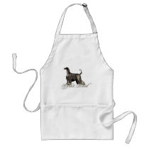 Afghan Hound, Detailed, Black Apron