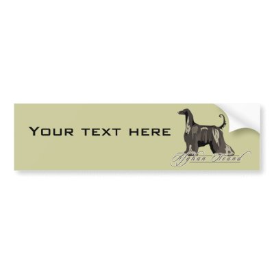 Afghan Hound, Detailed, Black Bumper Stickers by DDGraphix