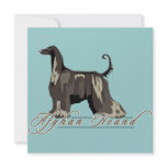 Afghan Hound, Detailed, Black invitations