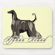 Afghan Hound, Detailed, Black Mouse Pad