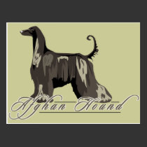 Afghan Hound, Detailed, Black postcards