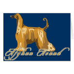 Afghan Hound, Detailed, Gold Greeting Cards