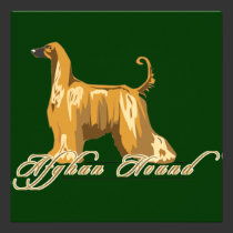 Afghan Hound, Detailed, Gold invitations