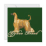 Afghan Hound, Detailed, Gold Custom Invitations