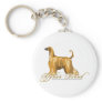 Afghan Hound, Detailed, Gold Key Chain