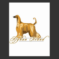 Afghan Hound, Detailed, Gold postcards