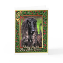Afghan Hound Dog Blank Christmas Card