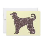 Afghan Hound Dog + Brown Hearts Flat Note Cards Custom Announcements