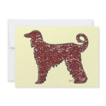Afghan Hound Dog + Red Hearts Flat Note Cards Personalized Announcements