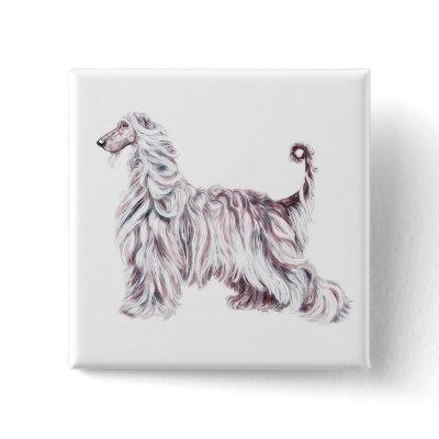Afghan Hound Elegance Button by DanesRUs