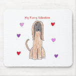 Afghan Hound Furry Valentine Mouse Pads