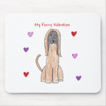 Afghan Hound Furry Valentine Mouse Pads