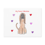 Afghan Hound Furry Valentine Post Card