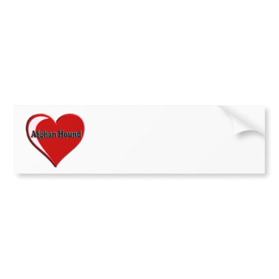 Afghan Hound Heart Bumper Stickers by CatnDog
