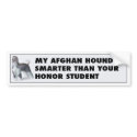 Afghan Hound Honour Student bumper stickers