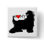 Afghan Hound I Love (heart) my buttons