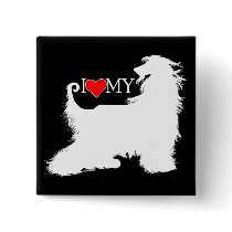 Afghan Hound I Love (heart) my Pins