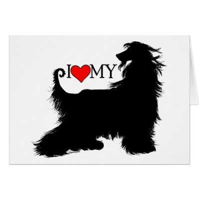 Afghan Hound I Love (heart) my Cards by DanesRUs