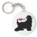 Afghan Hound I Love (heart) my Keychain