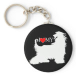 Afghan Hound I Love (heart) my Key Chain
