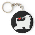 Afghan Hound I Love (heart) my keychains
