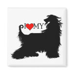 Afghan Hound I Love (heart) my Refrigerator Magnets