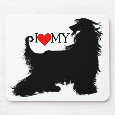 Afghan Hound I Love (heart) my Mouse Mats by DanesRUs