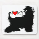 Afghan Hound I Love (heart) my mousepads