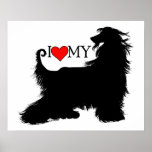 Afghan Hound I Love (heart) my Poster