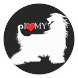 Afghan Hound I Love (heart) my Sticker