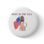Afghan Hound Made In The USA Button