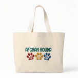 AFGHAN HOUND MOM Paw Print Tote Bags