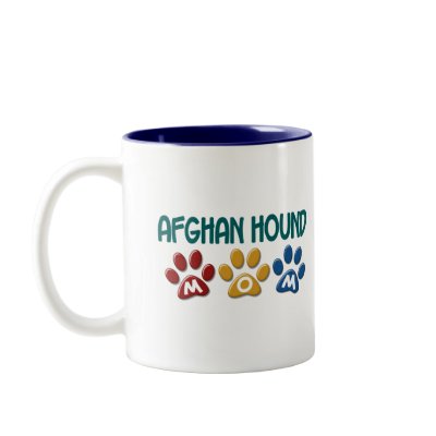 AFGHAN HOUND MOM Paw Print Mug by poochloverstuff