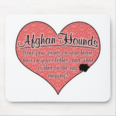 Afghan Hound Paw Prints Dog Humour Mousemats by thatsalottadogs