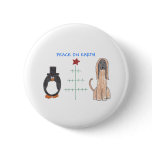 Afghan Hound Peace On Earth Pinback Buttons