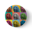 Afghan Hound Pop-Art Button