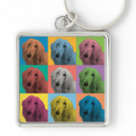 Afghan Hound Pop-Art Keychain