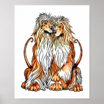Afghan Hound Puppy Love Poster